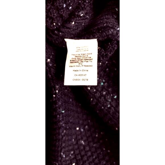Talbots Textured Sabrina Sweater - Donegal Speckled Blue Size Medum Cotton Blend - Picture 10 of 11